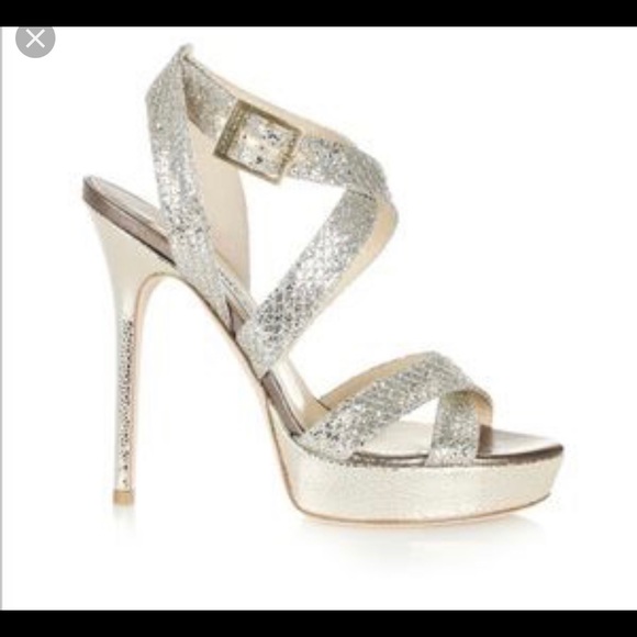 Jimmy Choo NWT Glitter Fab Platform Heels - Picture 2 of 9